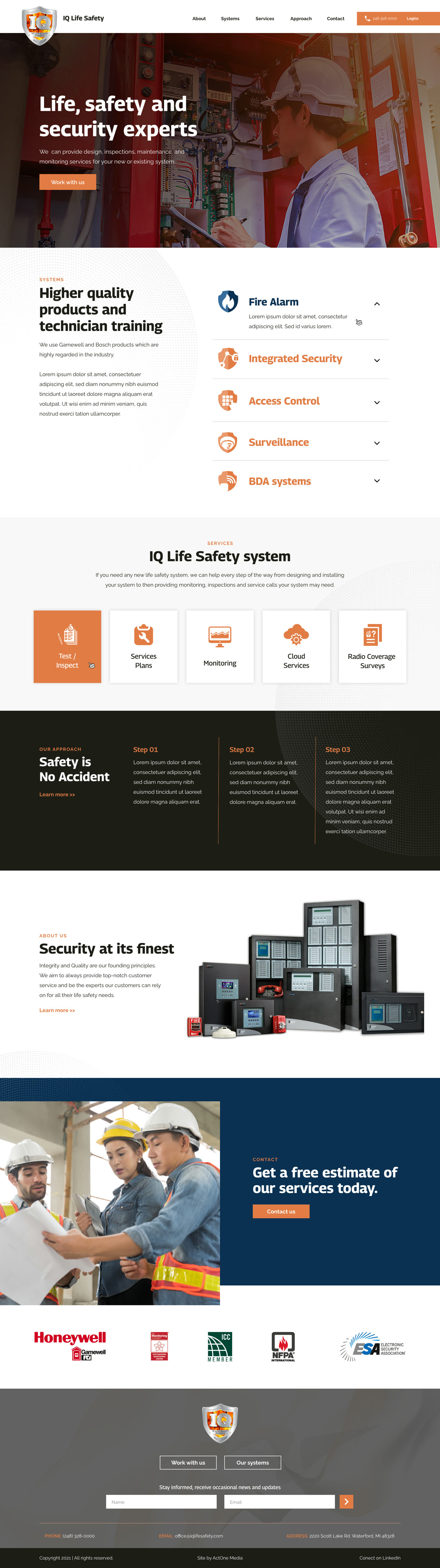 Homepage design for IQ Life, shown from the top of the page