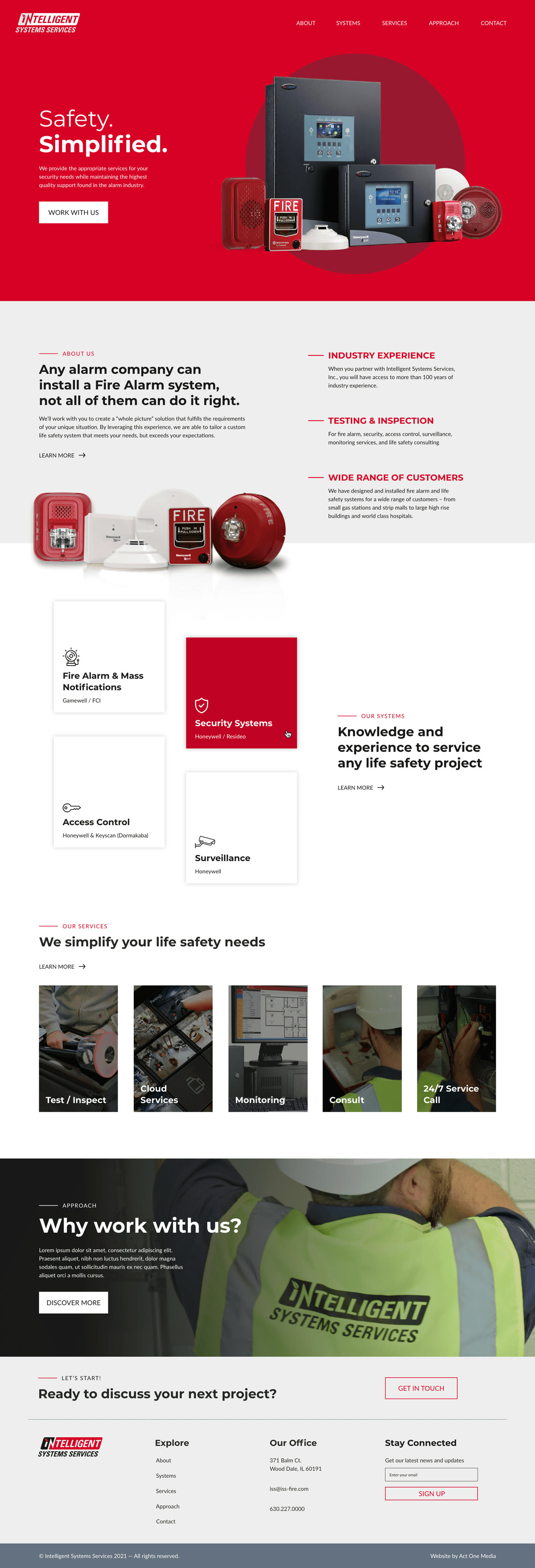 Homepage design for ISS, shown from the top of the page
