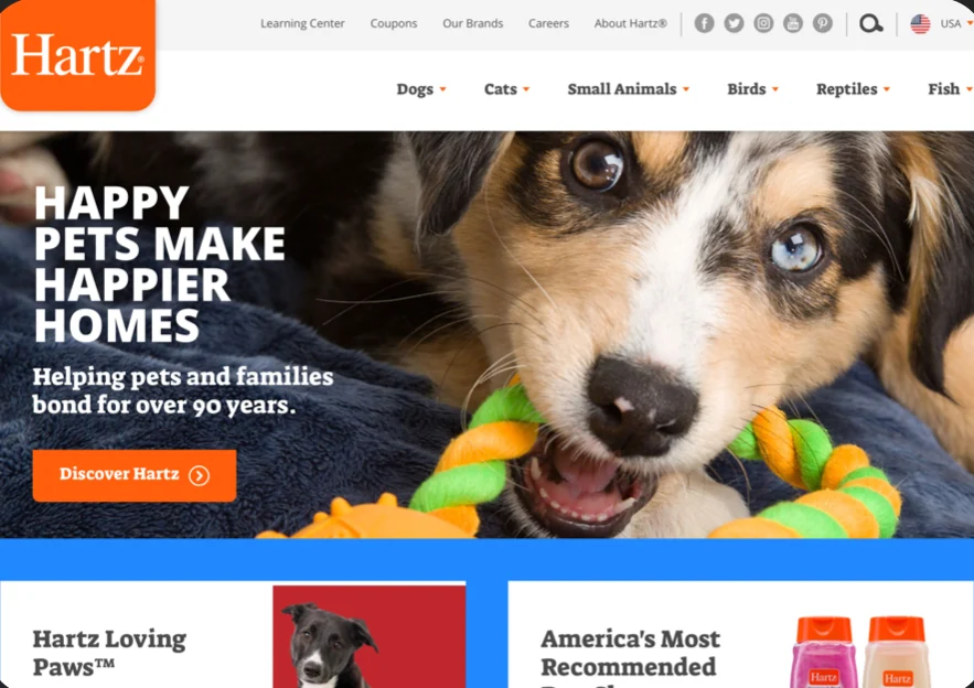 Hartz — Pet-care website